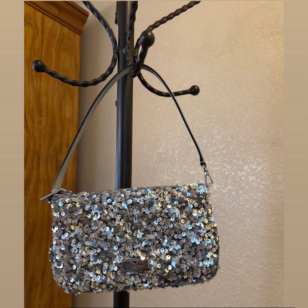Kate Spade Silver Sequin Clutch